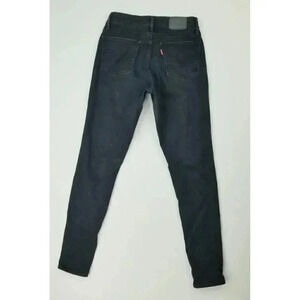 Levi's 27X30 Womens Curvy Skinny Black Denim Jeans Black Logo Tag Red Pocket Tag